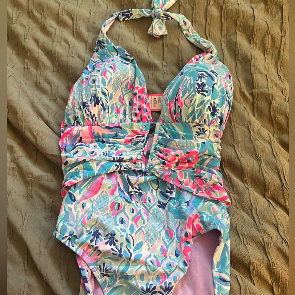 Lilly Pulitzer Lanai Halter one piece bathing suit